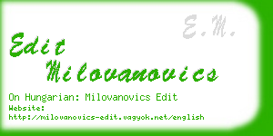 edit milovanovics business card